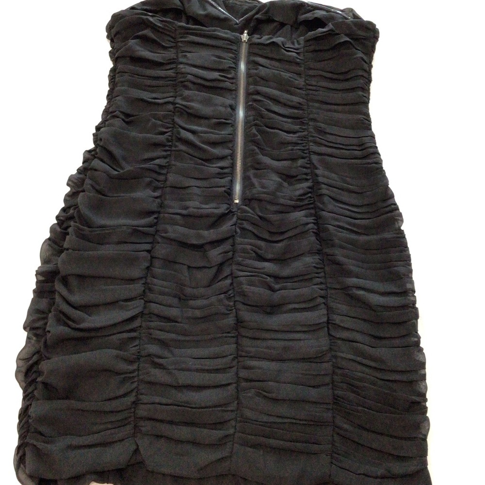 Charlotte Russe Black Strapless Sweetheart Neckline Ruched Cocktail Dress Size12 - Picture 5 of 9